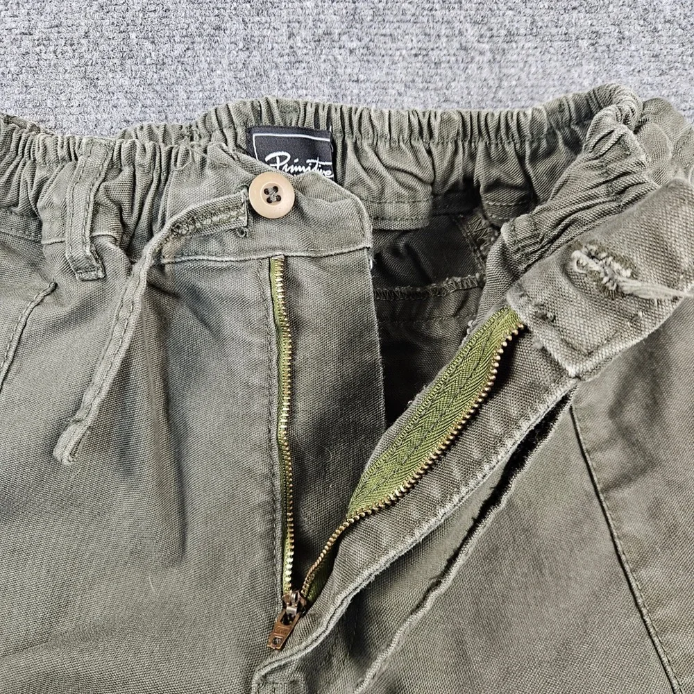 Primitive Skateboarding Mens Medium Colorblock Cargo Pants Green Cotton Canvas